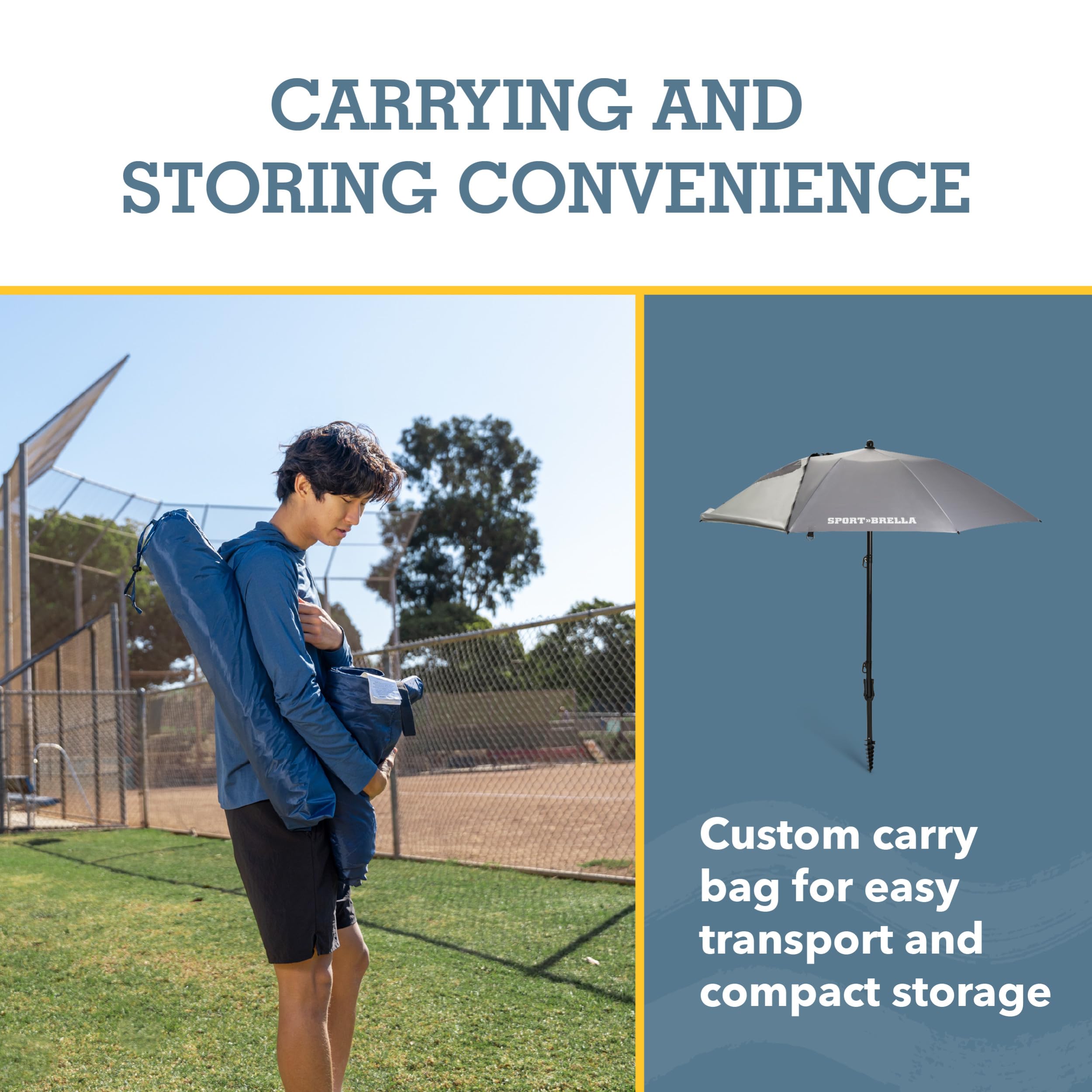 Sport-Brella Fieldedge gray stable setup on grass or dirt surfaces.