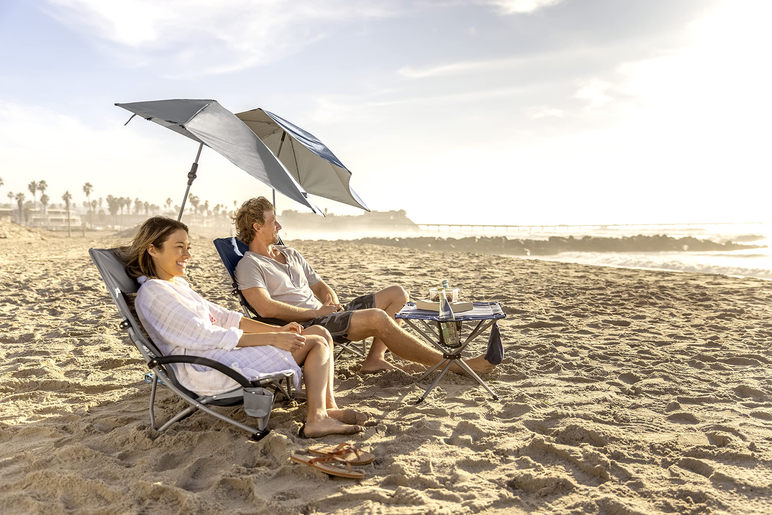 Sport-Brella padded armrests boost comfort during long beach sessions
