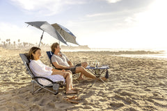 Sport-Brella padded armrests boost comfort during long beach sessions