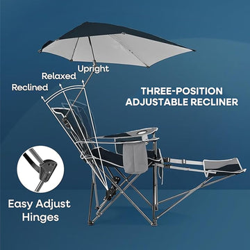 Sport-Brella SB Recliner Chair Midnight Blue carrying bag ready for trips.