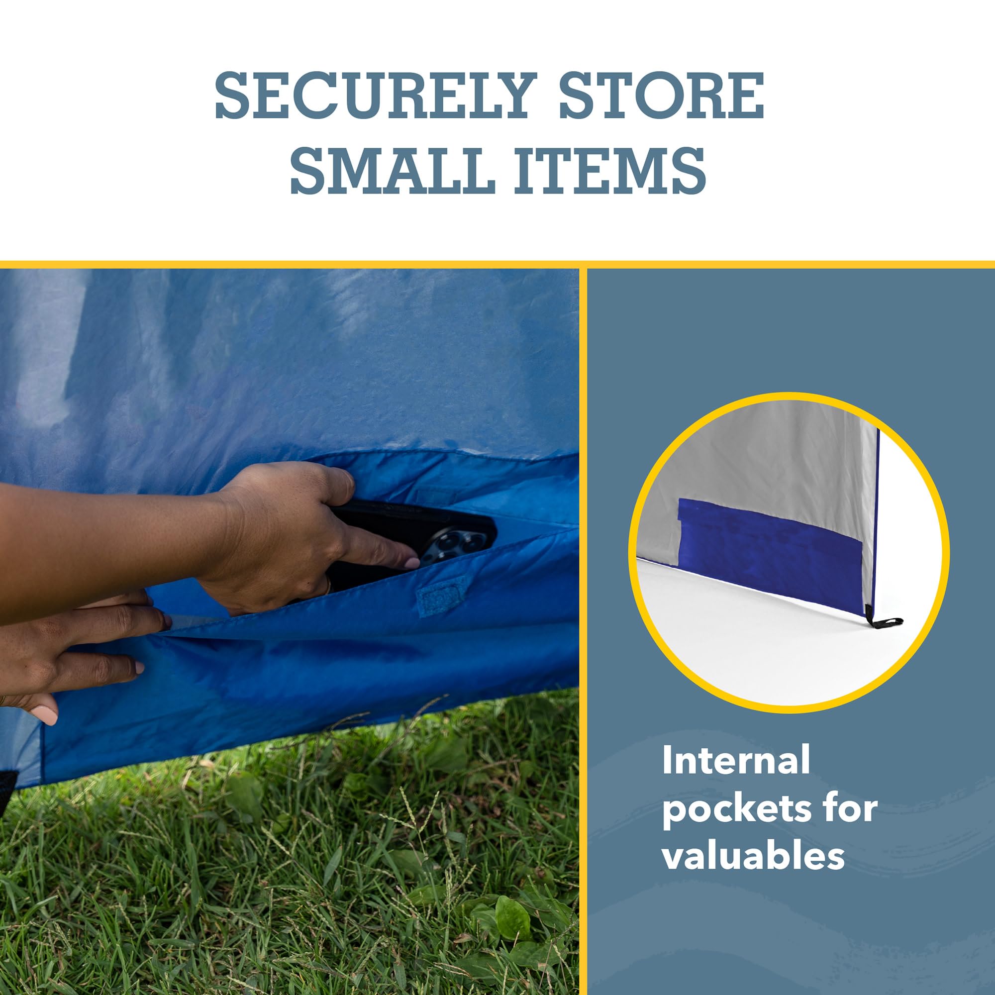 Internal pockets inside the Sport-Brella Super-Brella for small items