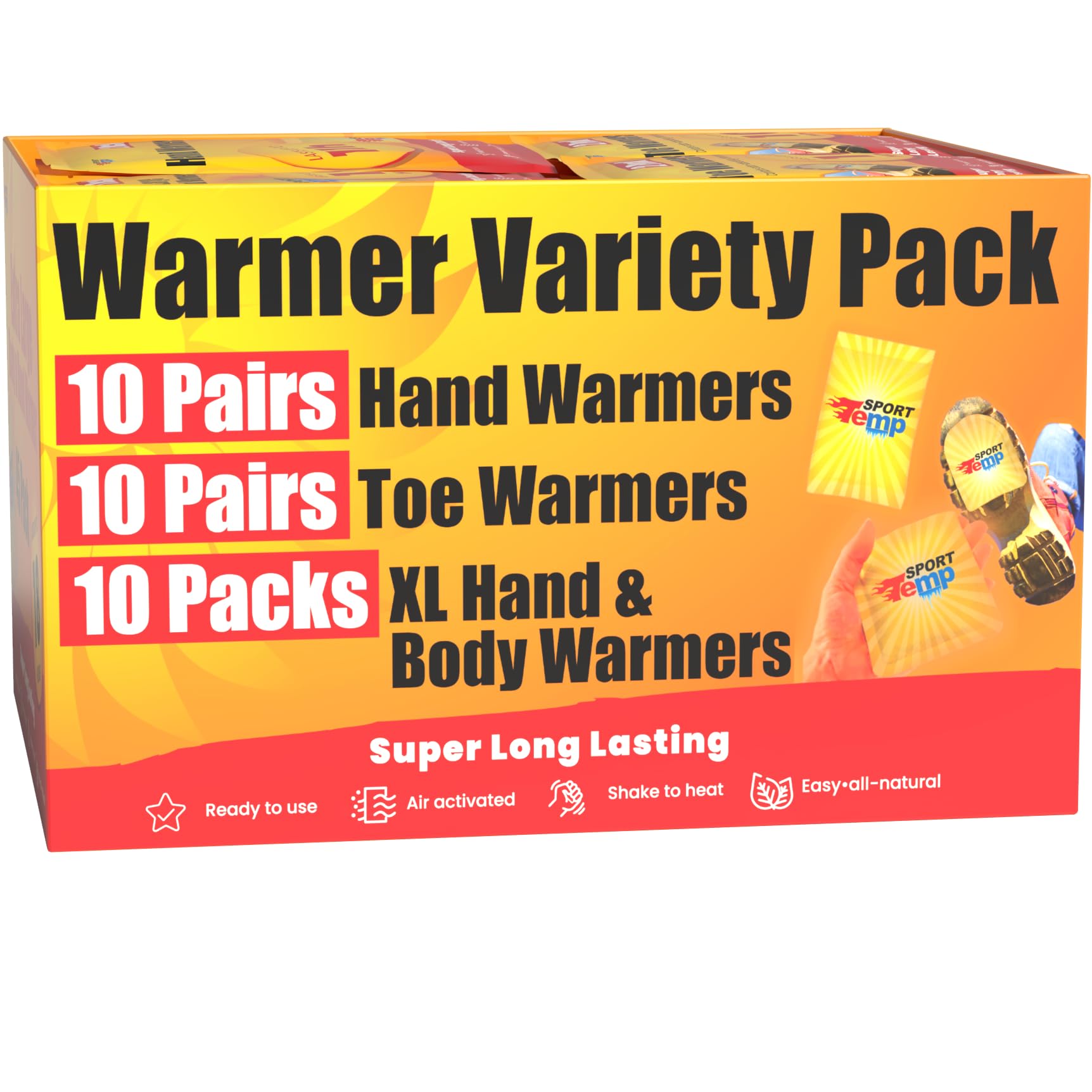 Sport Temp hand warmers 10-pair pack heats up quickly for chilly hands