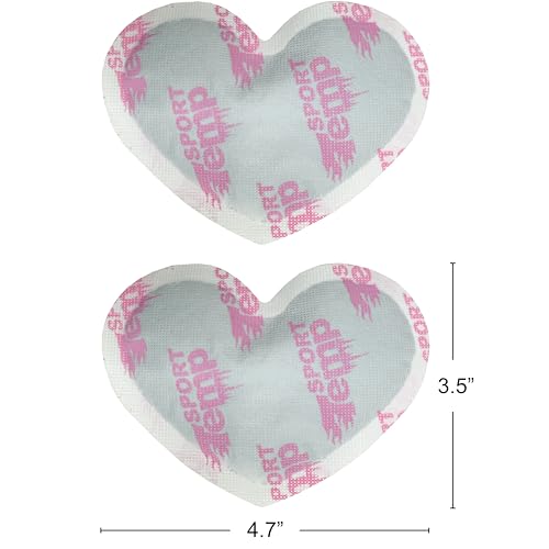 Sport Temp heart-shape hand warmers activation showing heat buildup.
