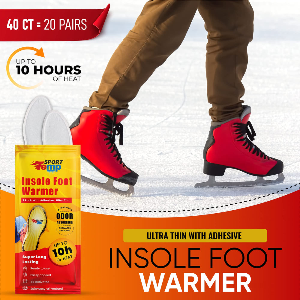 Sport Temp Insole Warmers heat-activation close-up shows warmth starting in minutes.