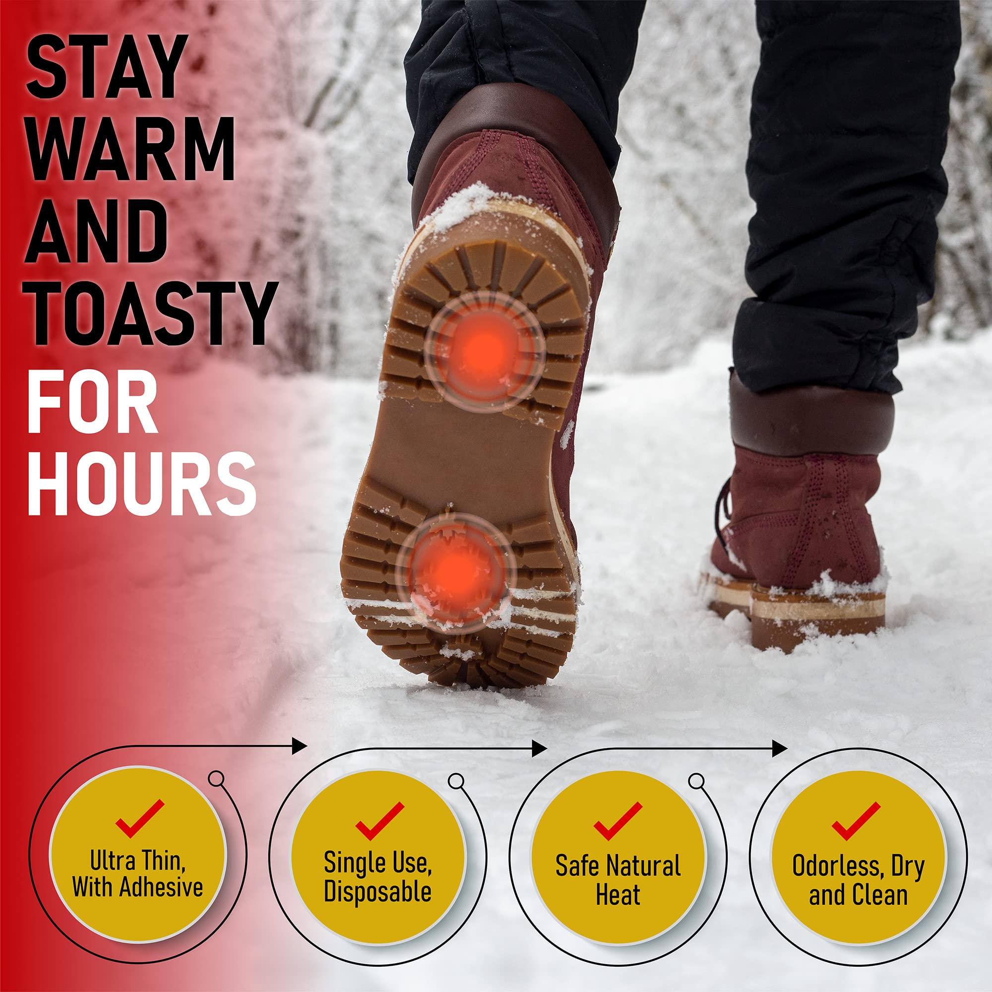 Sport Temp Insole Warmers skiing-use-case demonstrates all-day warmth on the slopes.