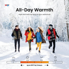 Sport Temp long-lasting heat for up to 11 hours on cold outings