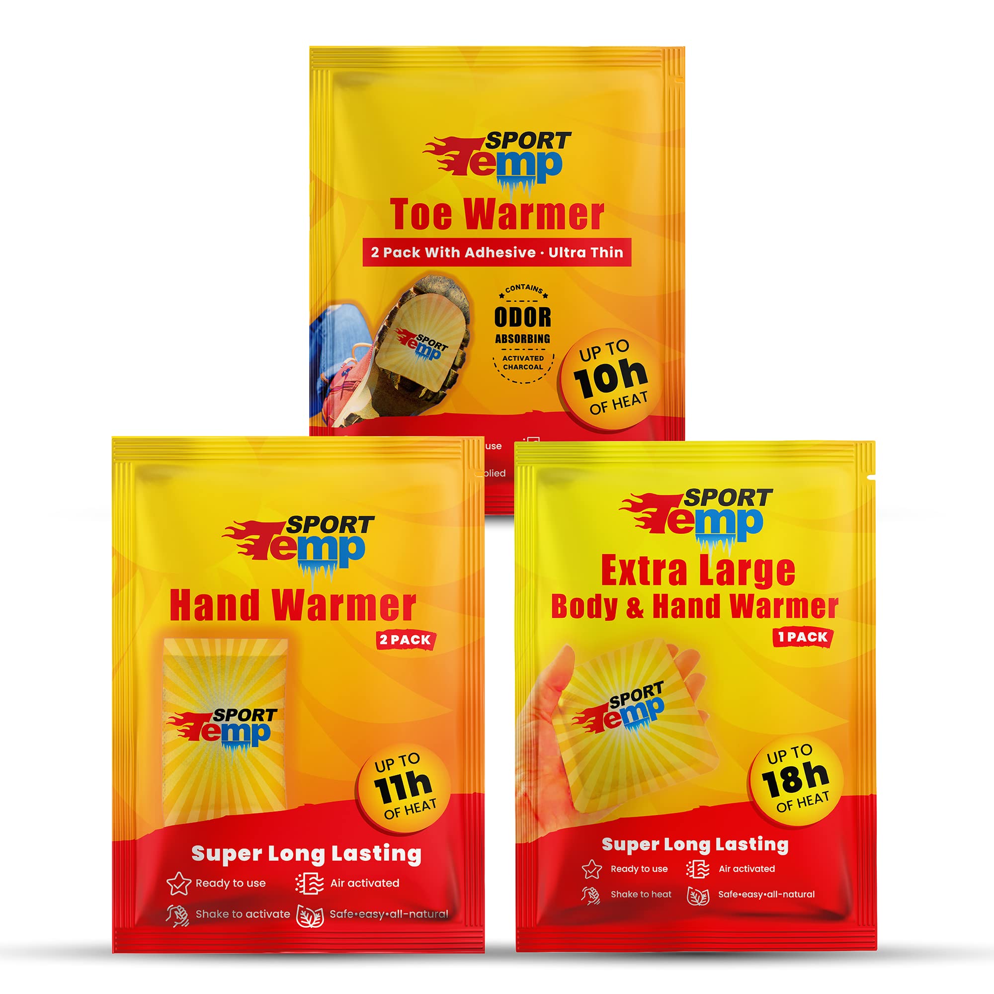 Sport Temp toe warmer with adhesive for secure placement in shoes