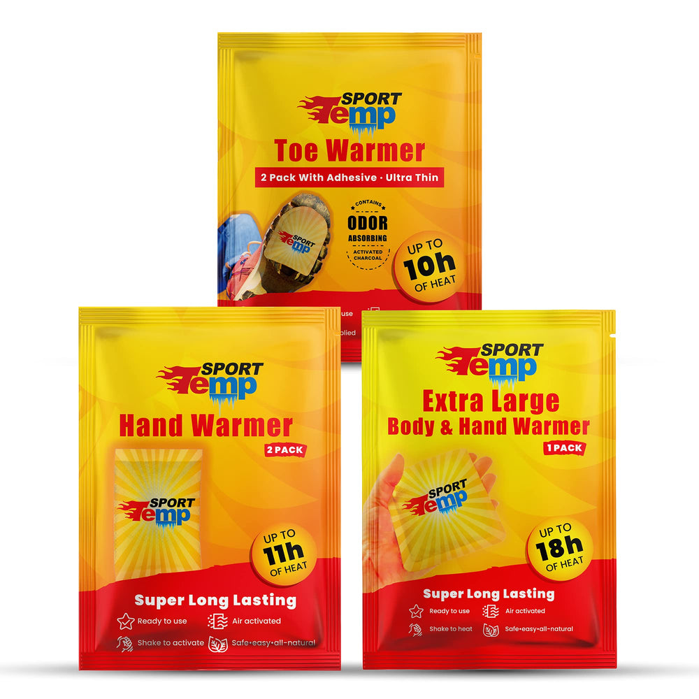 Sport Temp toe warmer with adhesive for secure placement in shoes