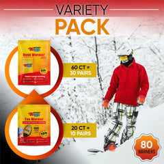 Sport Temp toe warmers adhesive application on sole provides warmth.