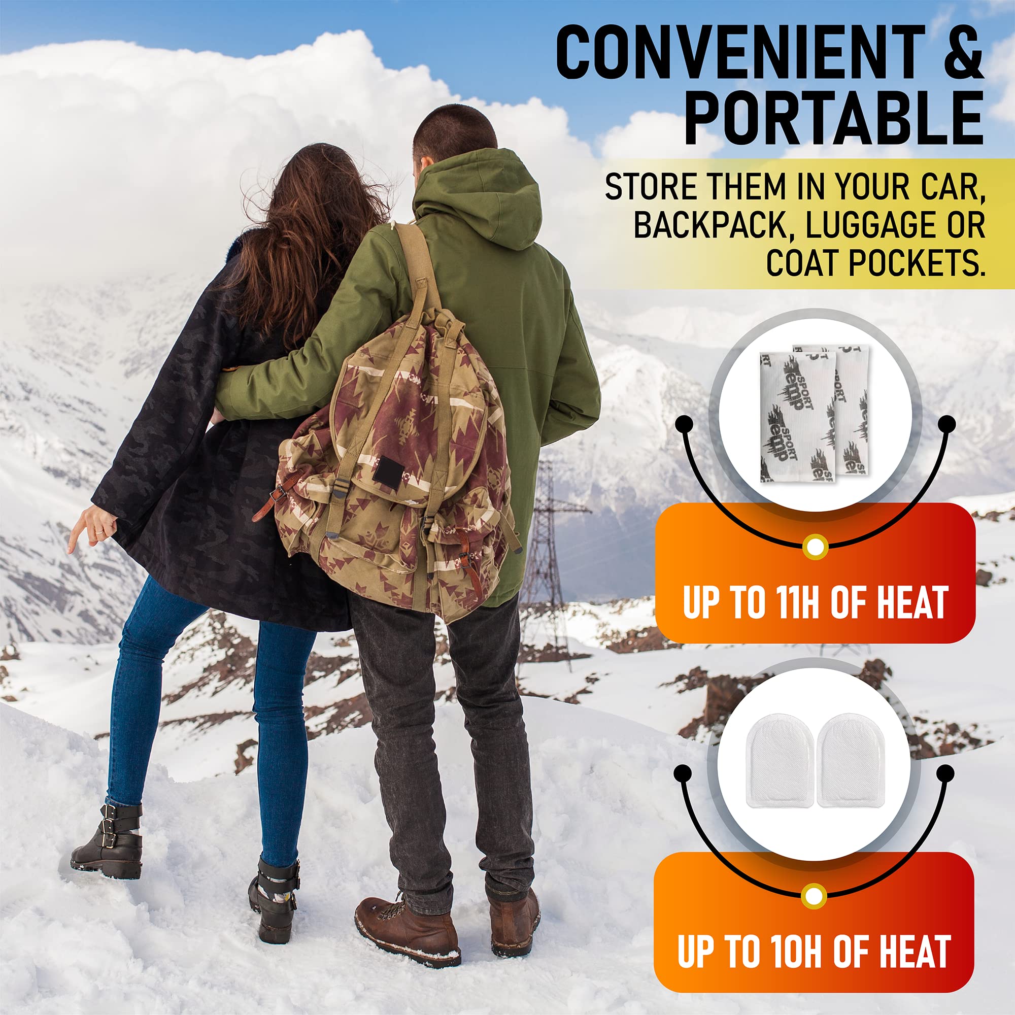 Sport Temp winter activities like skiing or hiking benefit from warmth.