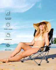 Sportneer Beach Chair folds compactly for easy transport and storage.
