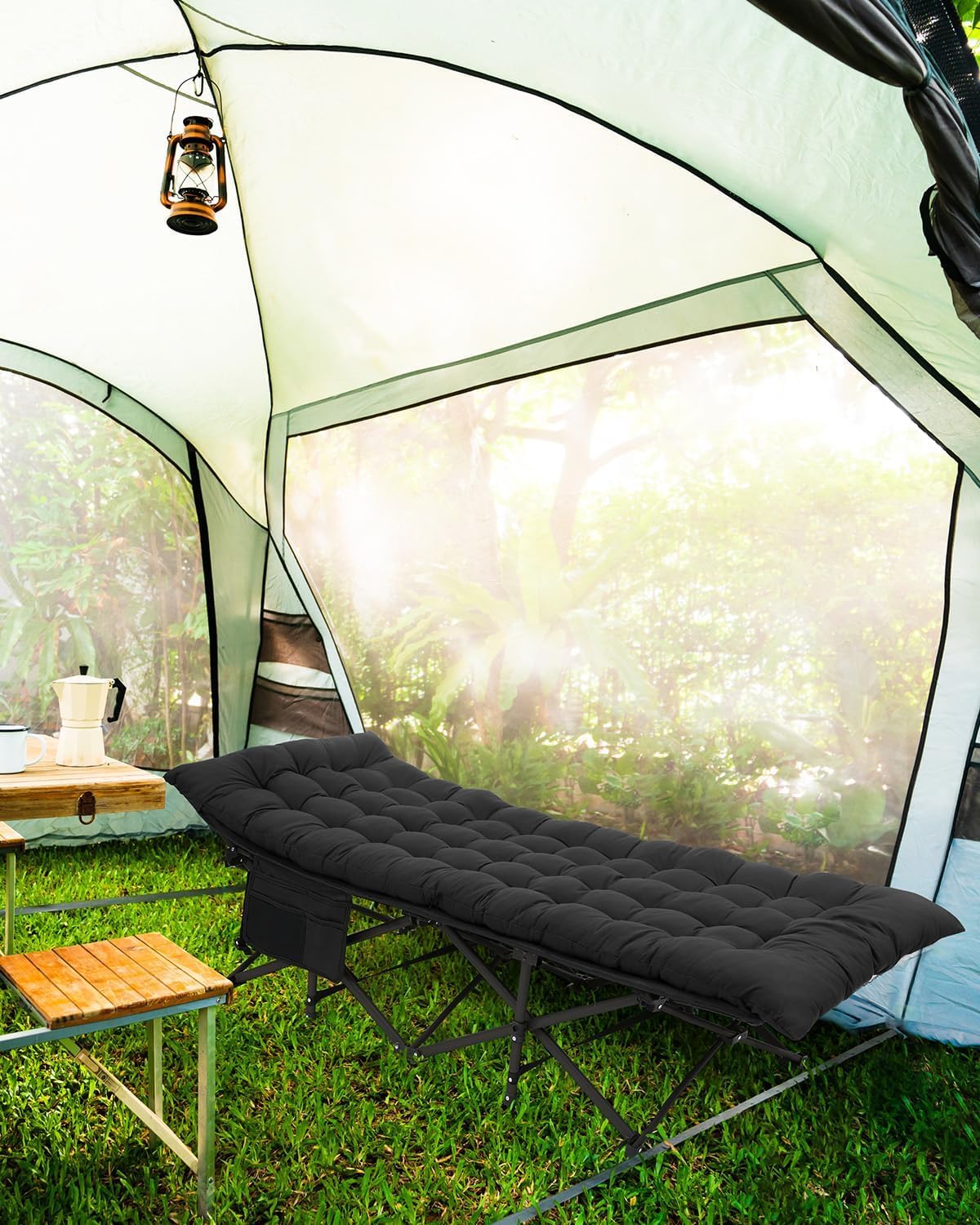 Sportneer camping cot easy-unfold demonstrates quick setup