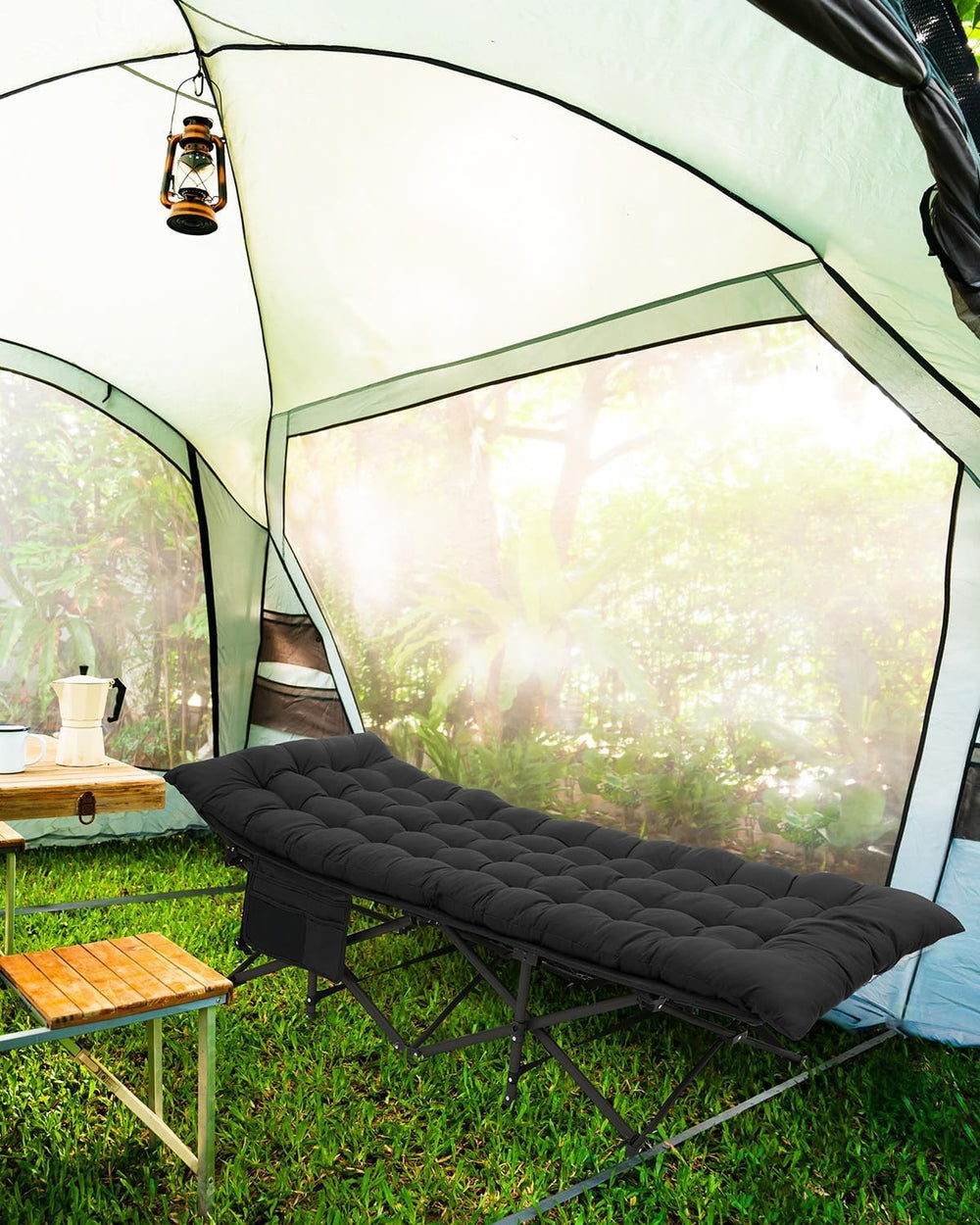 Sportneer camping cot easy-unfold demonstrates quick setup