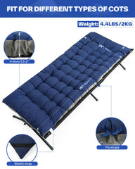 Sportneer cot mattress pad 2-inch thick core supports even pressure distribution.