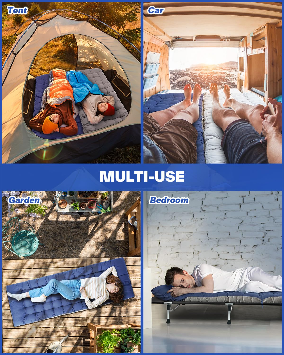 Sportneer cot mattress pad easy-setup with elastic bands for stable sleeping.