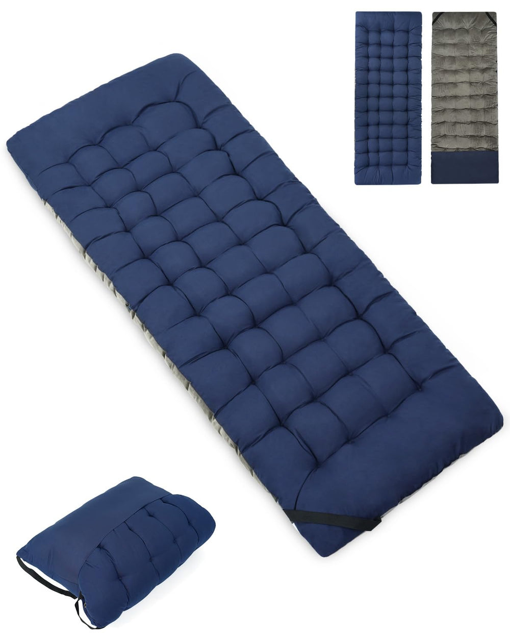Sportneer cot mattress pad soft-brushed side delivers breathable comfort for camping naps.