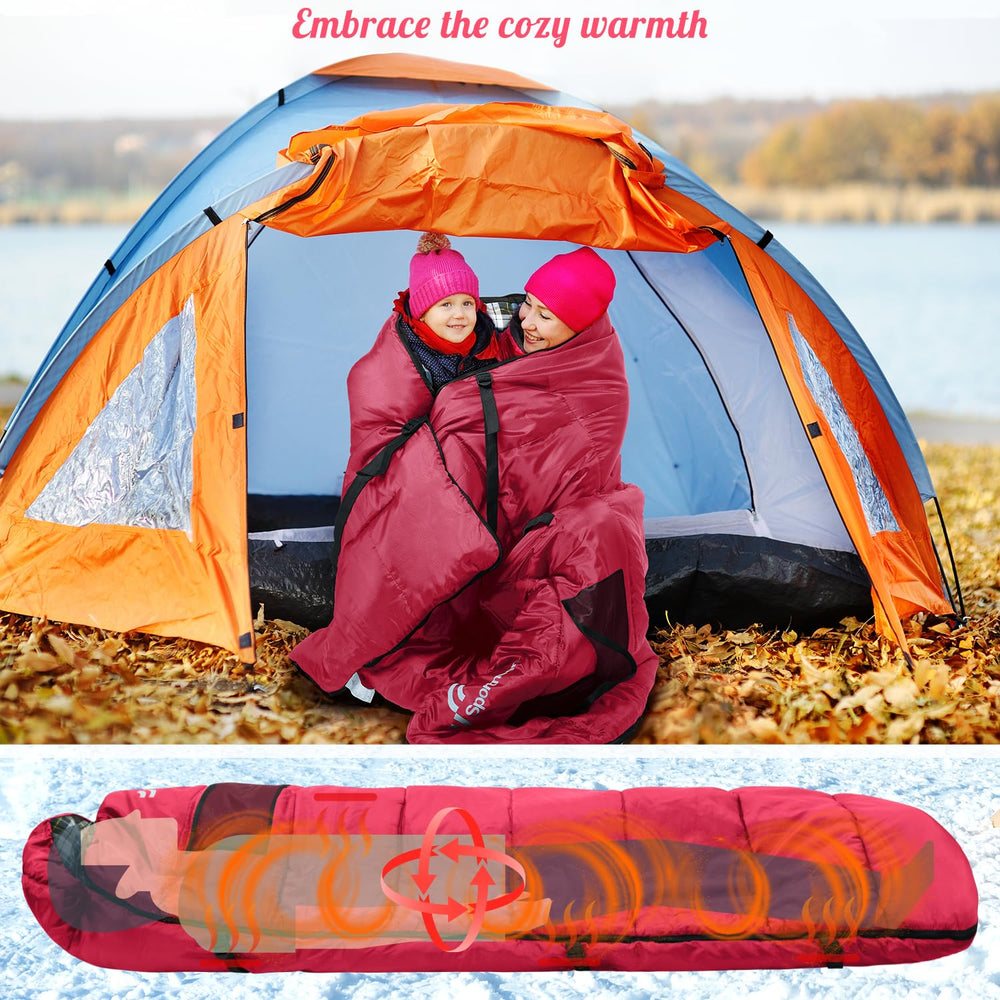 Sportneer heated sleeping bag battery pocket for power bank storage