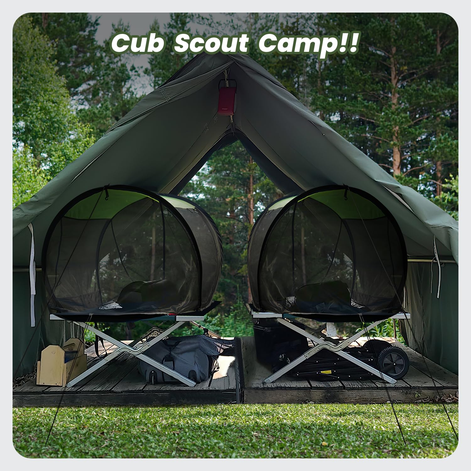 Sportneer fully enclosed bug screen provides insect-free sleep indoors or outdoors.