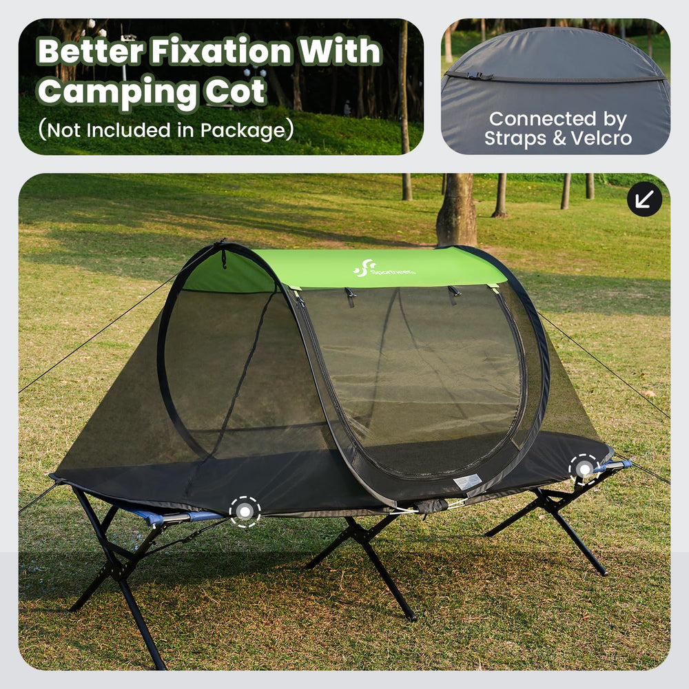 Sportneer pop-up mosquito net tent with a waterproof base for outdoor protection.