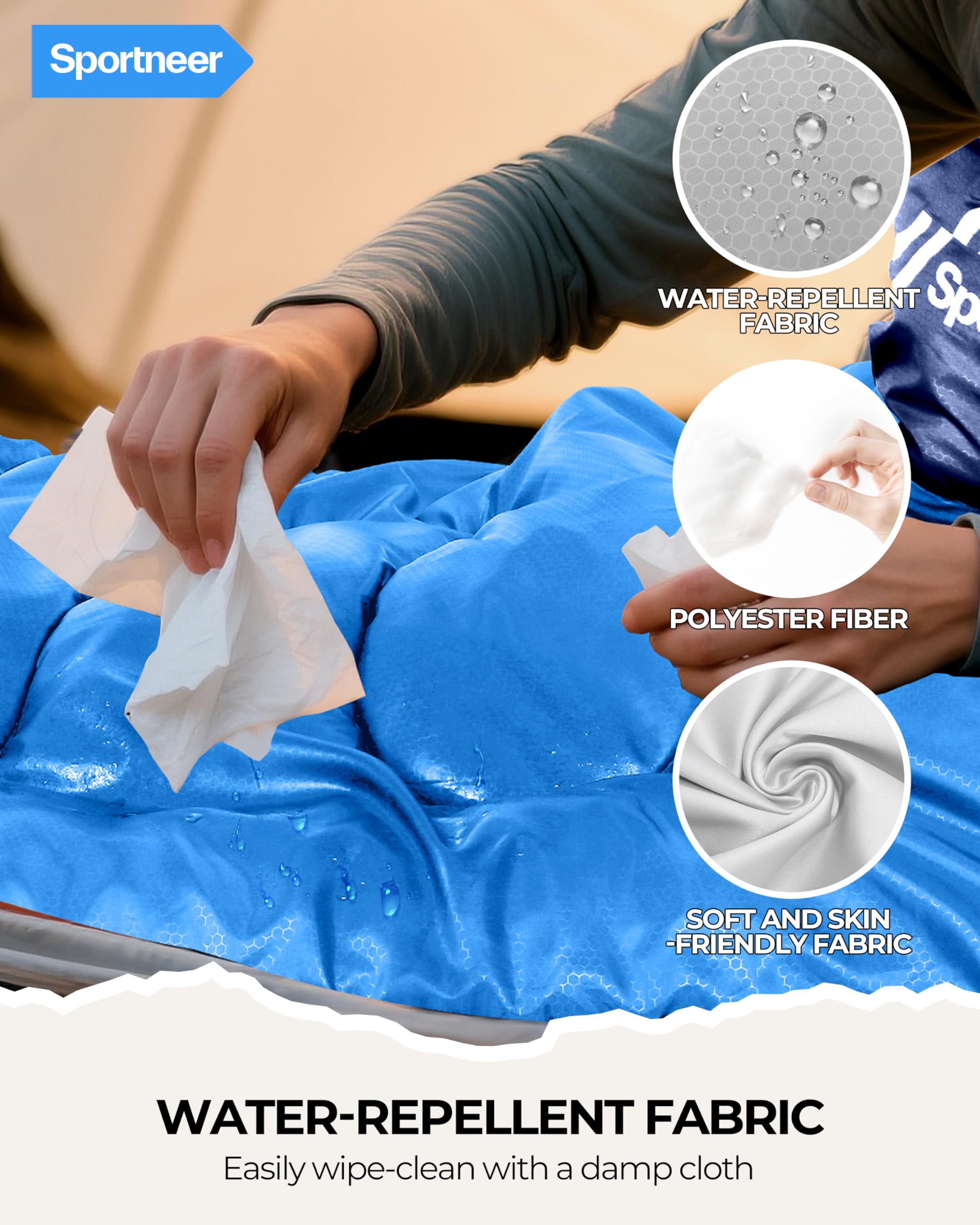 Sportneer easy-clean outer shell and machine-washable design for long-term use.