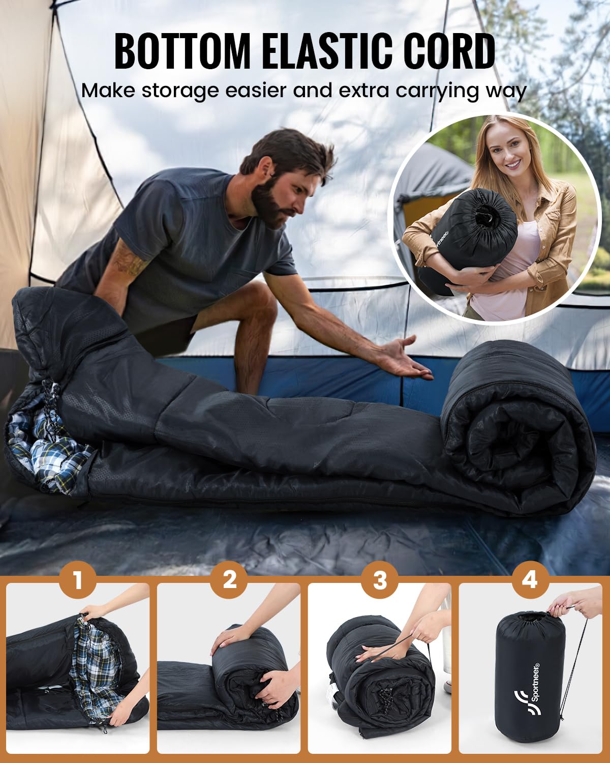 Sportneer sleeping bag internal-pillow-pocket enables custom head support.