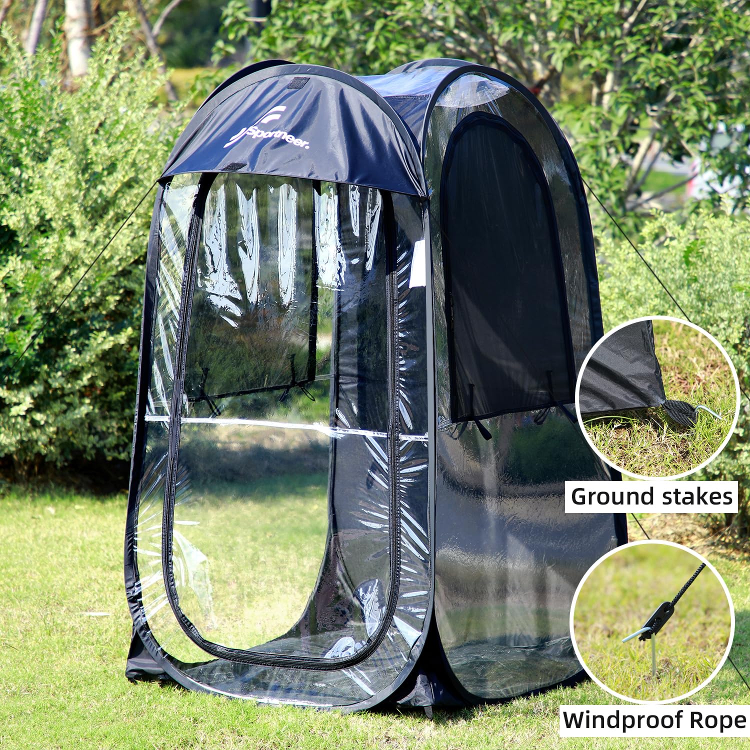 Sportneer sports tent xl-size in-use for adult and child viewing