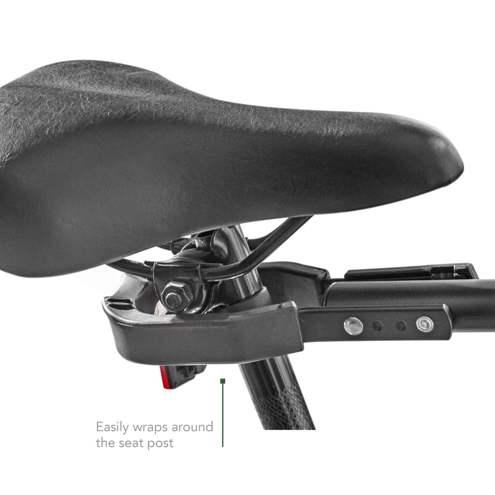 BMX bikes compatibility for stable transport on rear-mounted carriers.