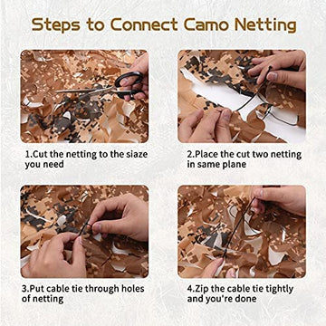 Sposuit camo netting provides sunshade and concealment without glare on sunny days.