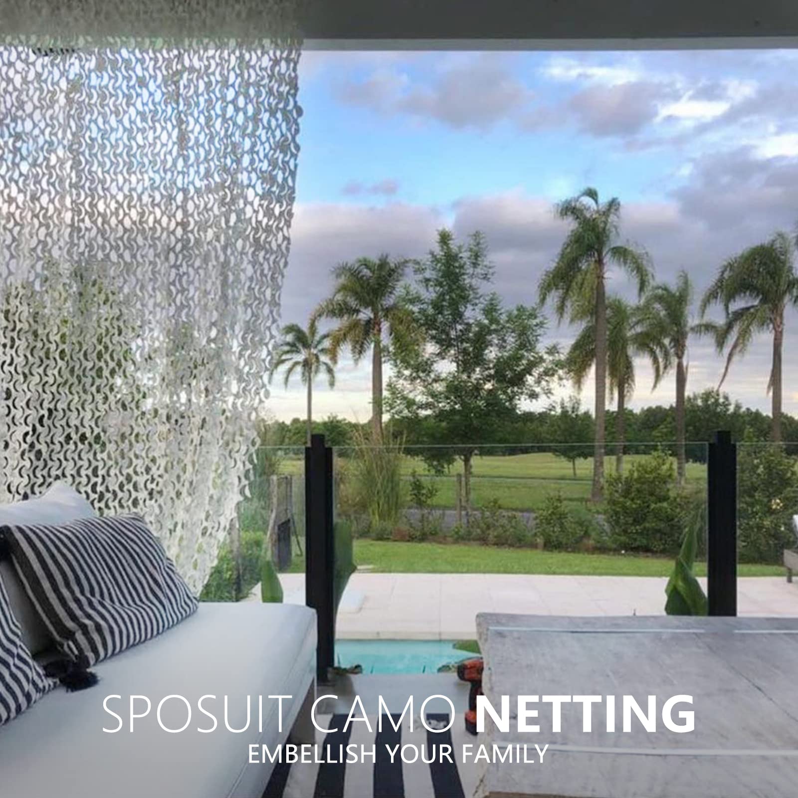 Sposuit camouflage netting helps cover objects discreetly