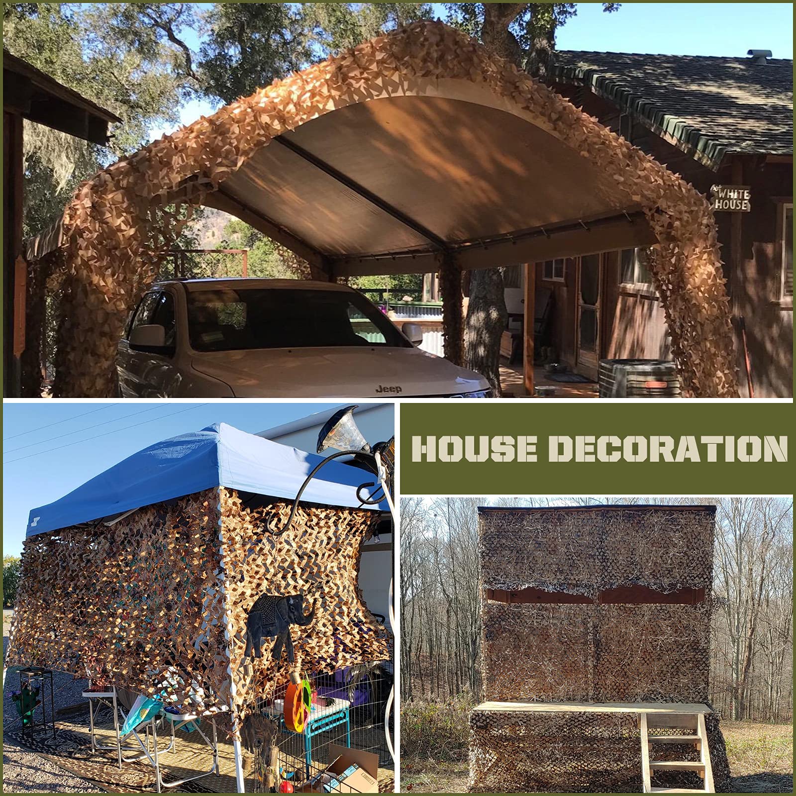 Sposuit camo netting easy-setup for fast installation in camping or hunting locations.