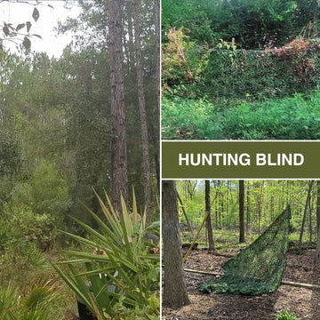 Sposuit military camouflage netting blends with foliage, aiding discreet placement in outdoor setups.