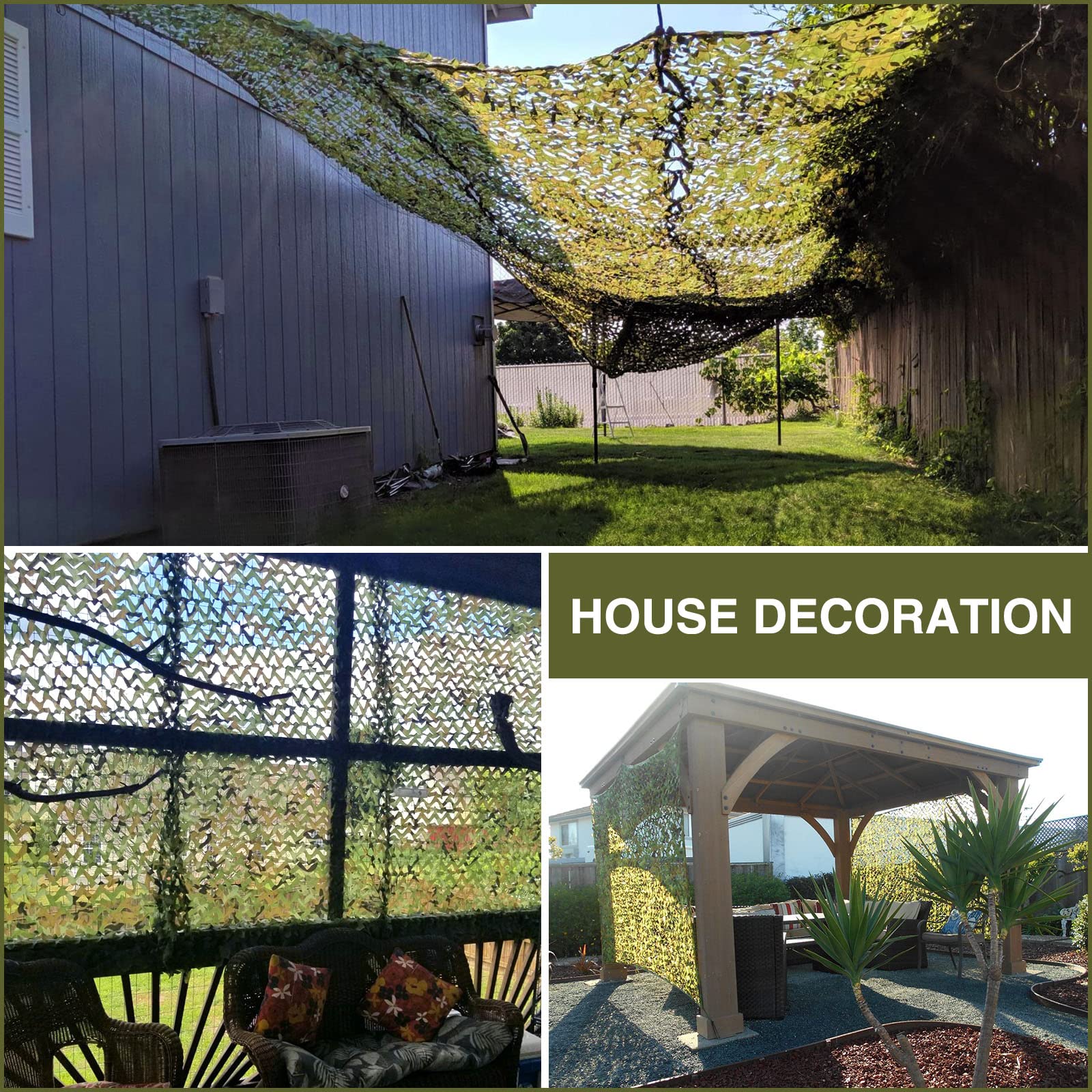 Sposuit camo netting enhances DIY projects with durable texture and natural tones.