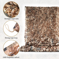 Sposuit camo net enhances stealth when draped over deer stands.