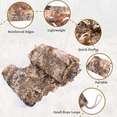 Sposuit desert camo net used for hunting blinds and deer stands.
