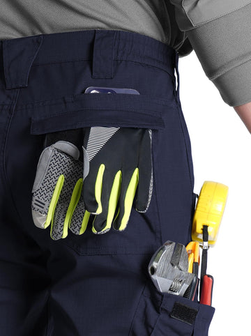 SPOSULEI cargo pants side pocket closeup shows nine-pocket practicality for gear organization