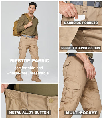 SPOSULEI cargo pants knee gusset design supports bending and movement.