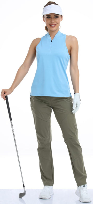 SPOSULEI women's golf pants back view highlighting secure zipper pockets for valuables
