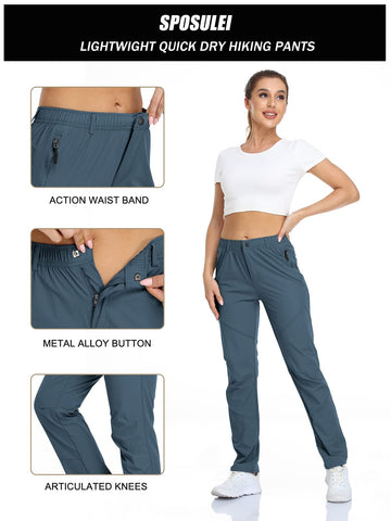 SPOSULEI womens golf travel pants articulated knees for flexible movement