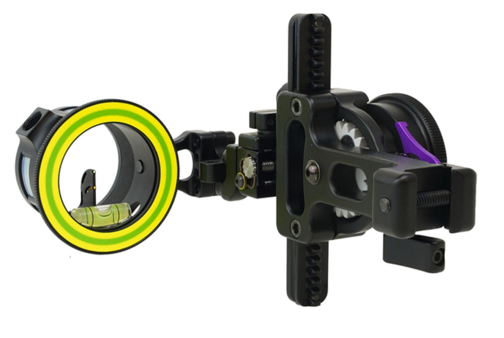 Spot Hogg Fast Eddie PM front view highlighting dual fiber pins for two aiming points