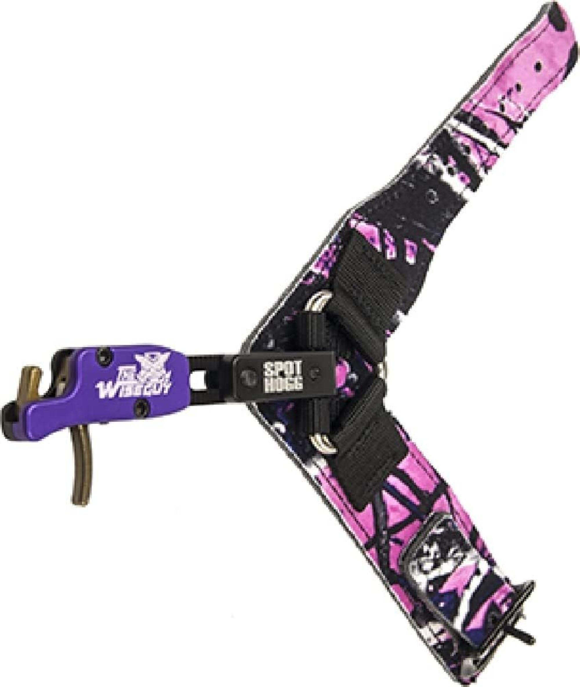 Spot Hogg Wiseguy Rigid release with Muddy Girl strap for precise, quick-draw archery performance.
