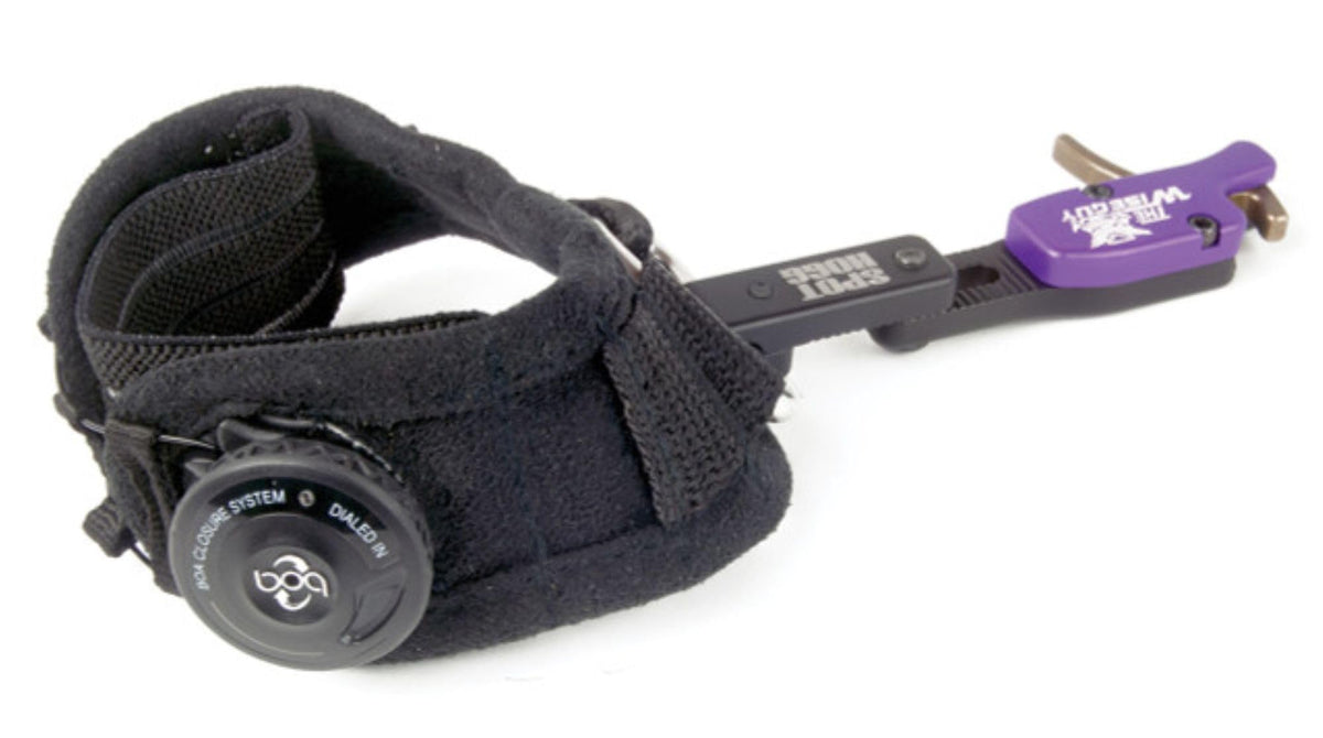 Spot Hogg Wiseguy Rigid release front view with BOA strap for fast hook-up.