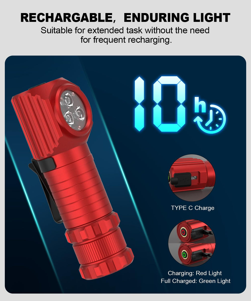 Spriak headlamp magnet attachment shows hands-free mounting on metal surfaces.