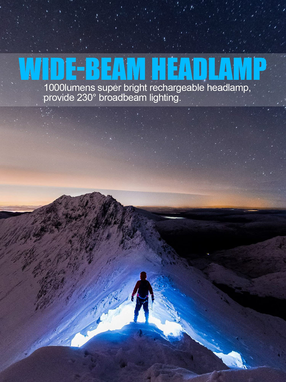 Spriak headlamp on headband showing secure, lightweight comfort