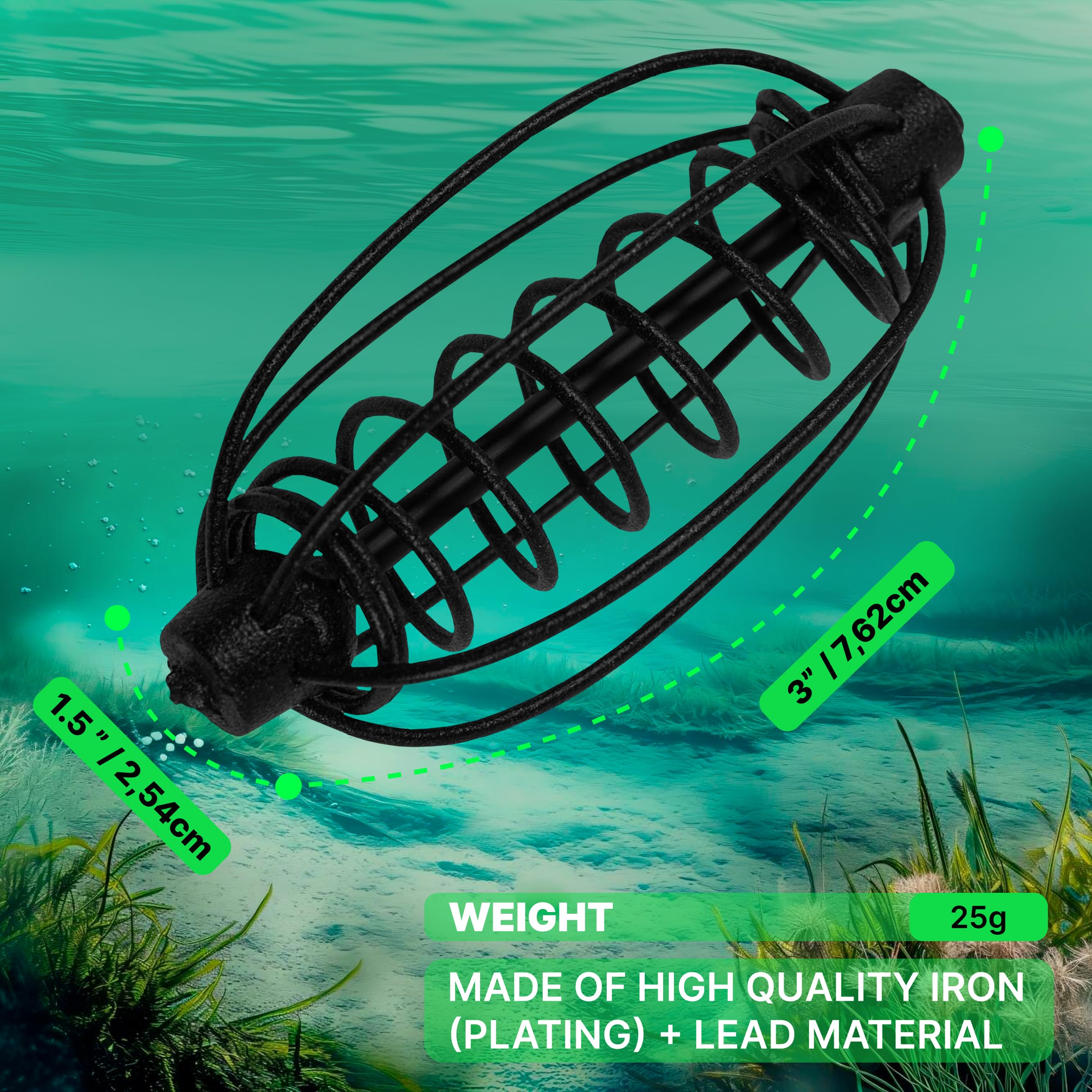 Close-up of carp crucian bream fishing cage bait trap
