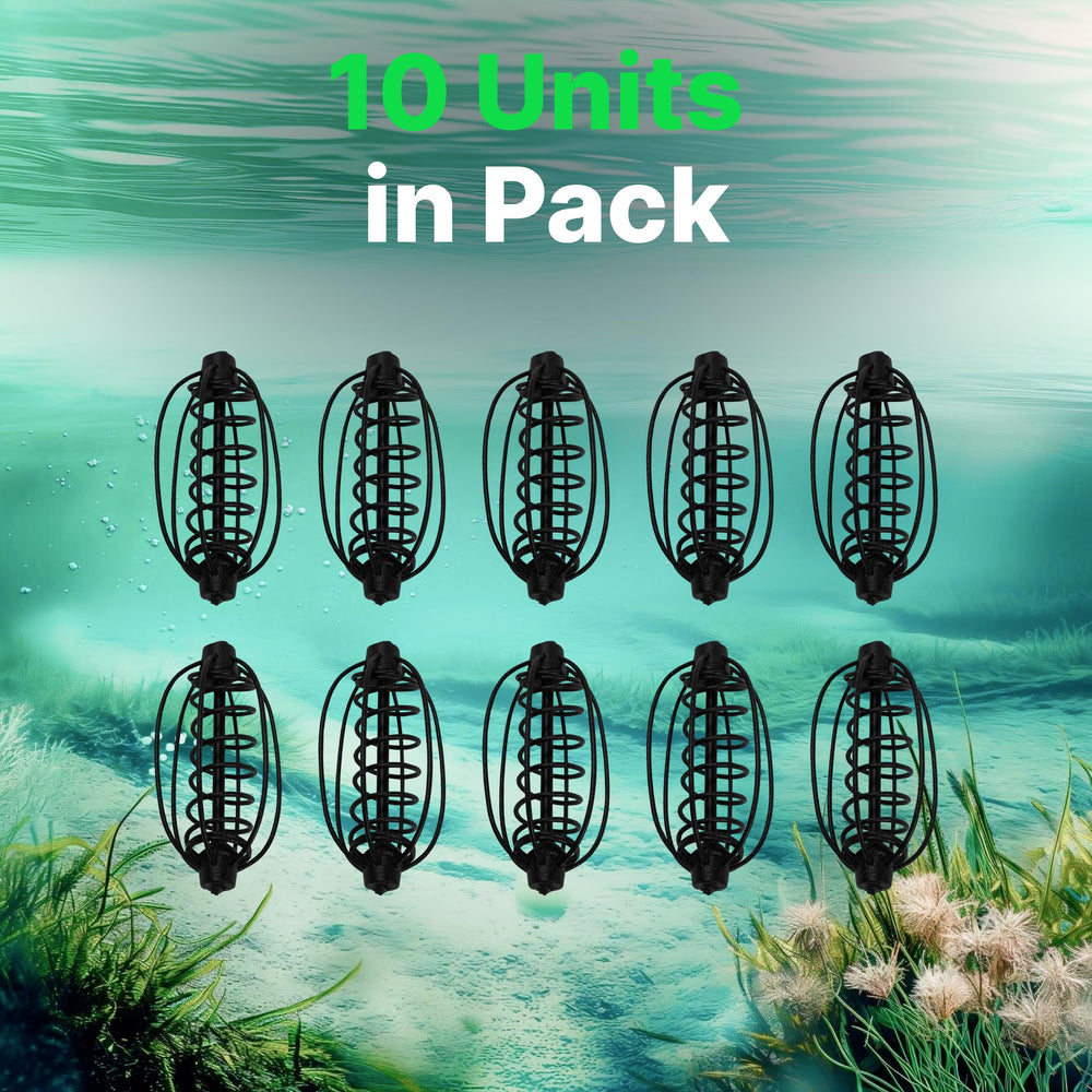 Spring fishing feeder with lead sinker at bottom