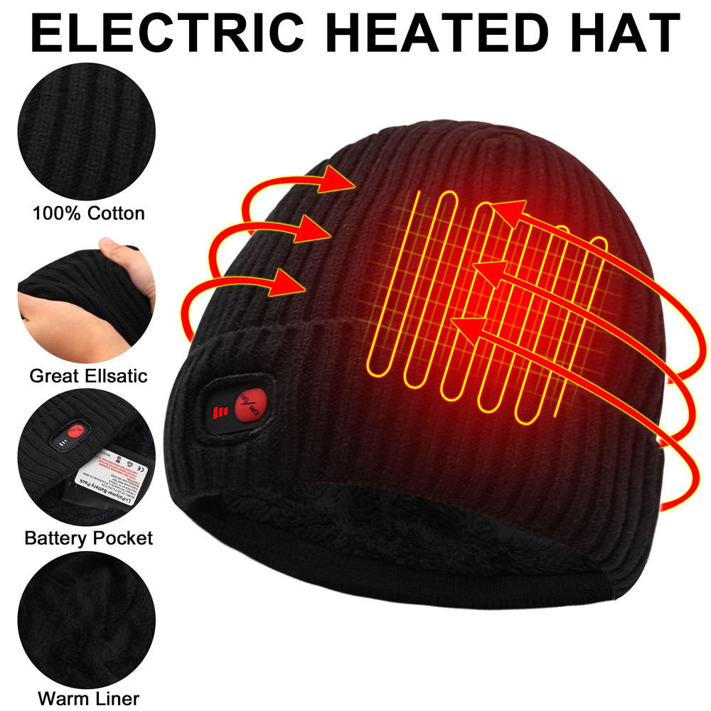 SPRING heated hat side view highlights ear-area warmth for cold conditions
