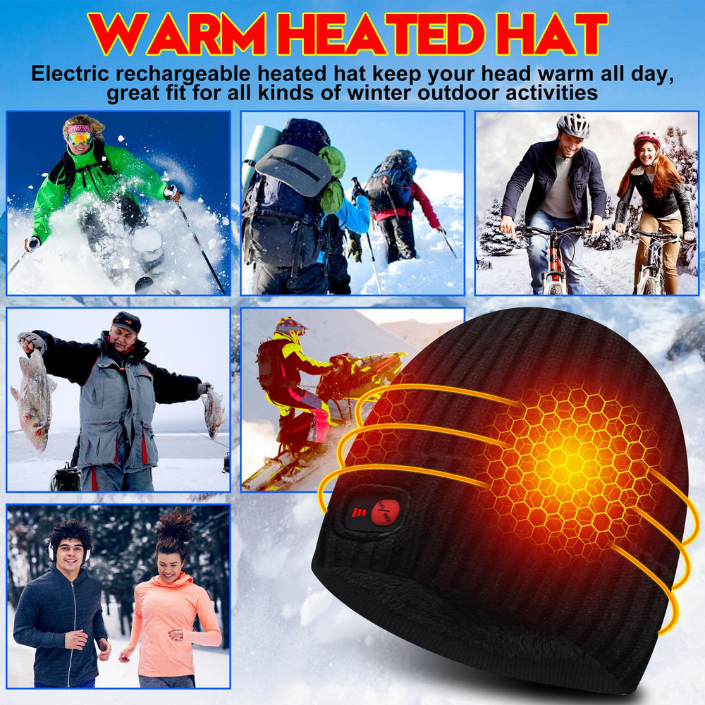 SPRING heated hat used during winter activities like skiing or hiking