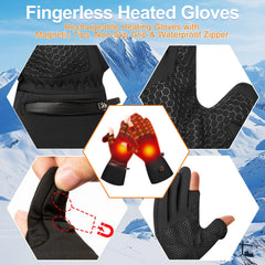 Spring in Fall heated gloves cut-finger-magnetic-tips enable warmth with full dexterity.