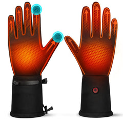 Spring in Fall heated gloves liners worn on hand for warm winter comfort during activities.