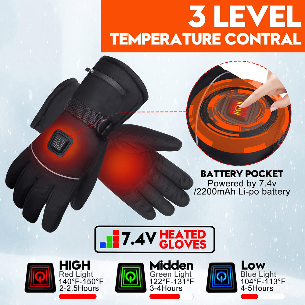 Spring Shop battery-powered heated gloves offer palm and back heat on demand for comfort.